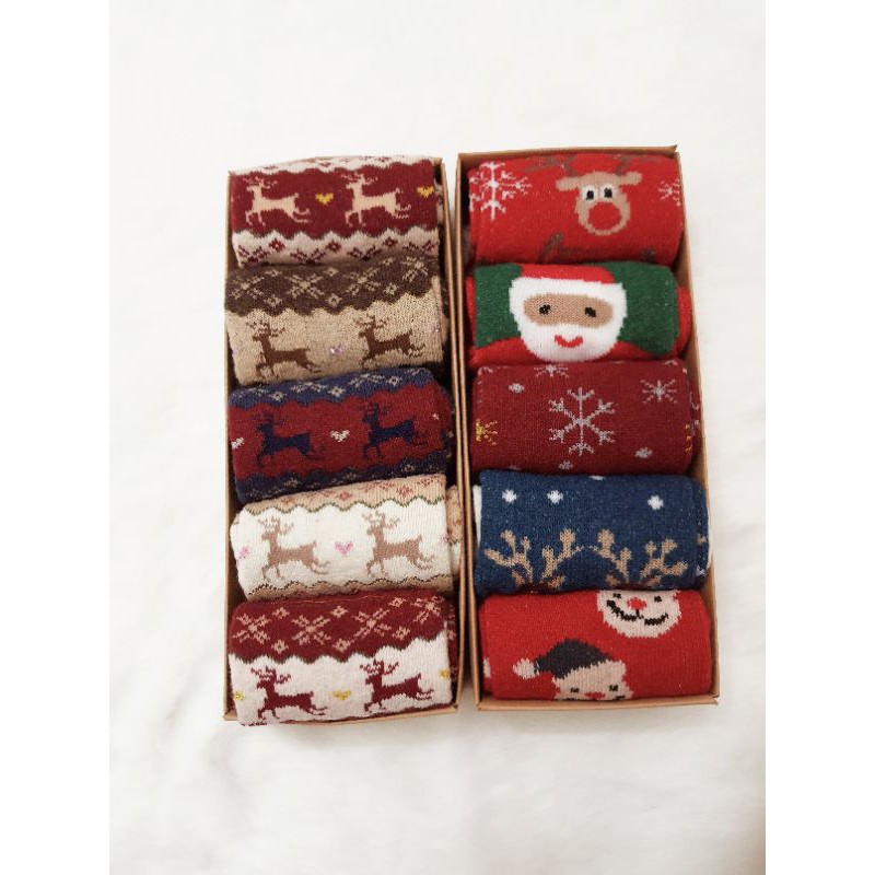 Set 5 đôi tất cao cổ hoạ tiết vintage