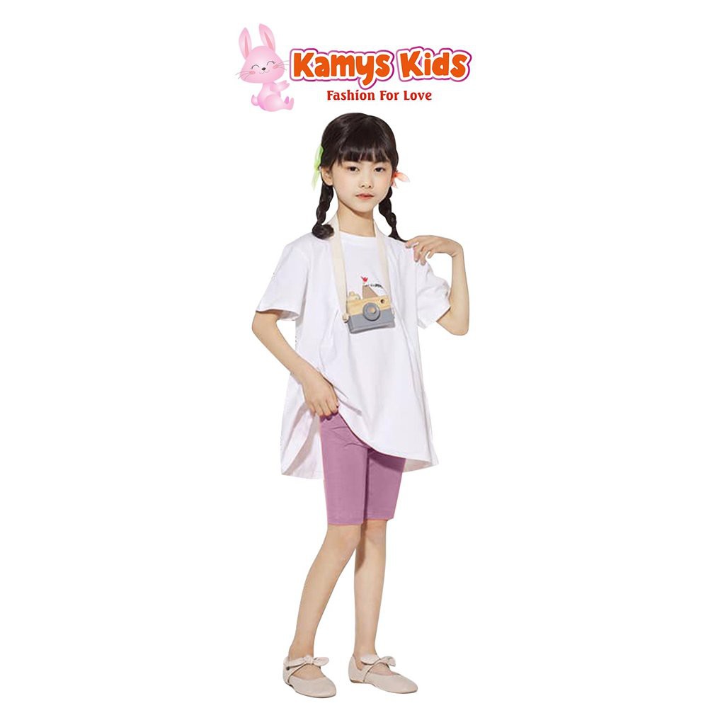 Quần ngố legging KAMYS KIDS màu trơn cho bé gái từ 12-30kg