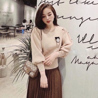 Áo len bo eo tay dài tiểu thư (ko kèm tag áo)