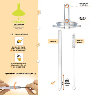 [CHÍNH HÃNG] Bình Ống Hút PP Wesser 260ml (Màu vàng)