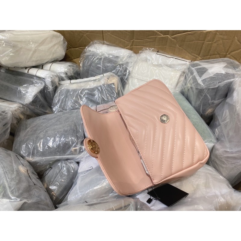 Túi Lyn khoá tròn dây hạt ngọc đeo chéo