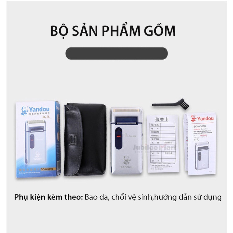 [Freeship] Máy cạo râu Yandou phân phối bởi JUBILEE MART công suất 3W ,lưỡi siêu bén, BẢO HÀNH 12 THÁNG