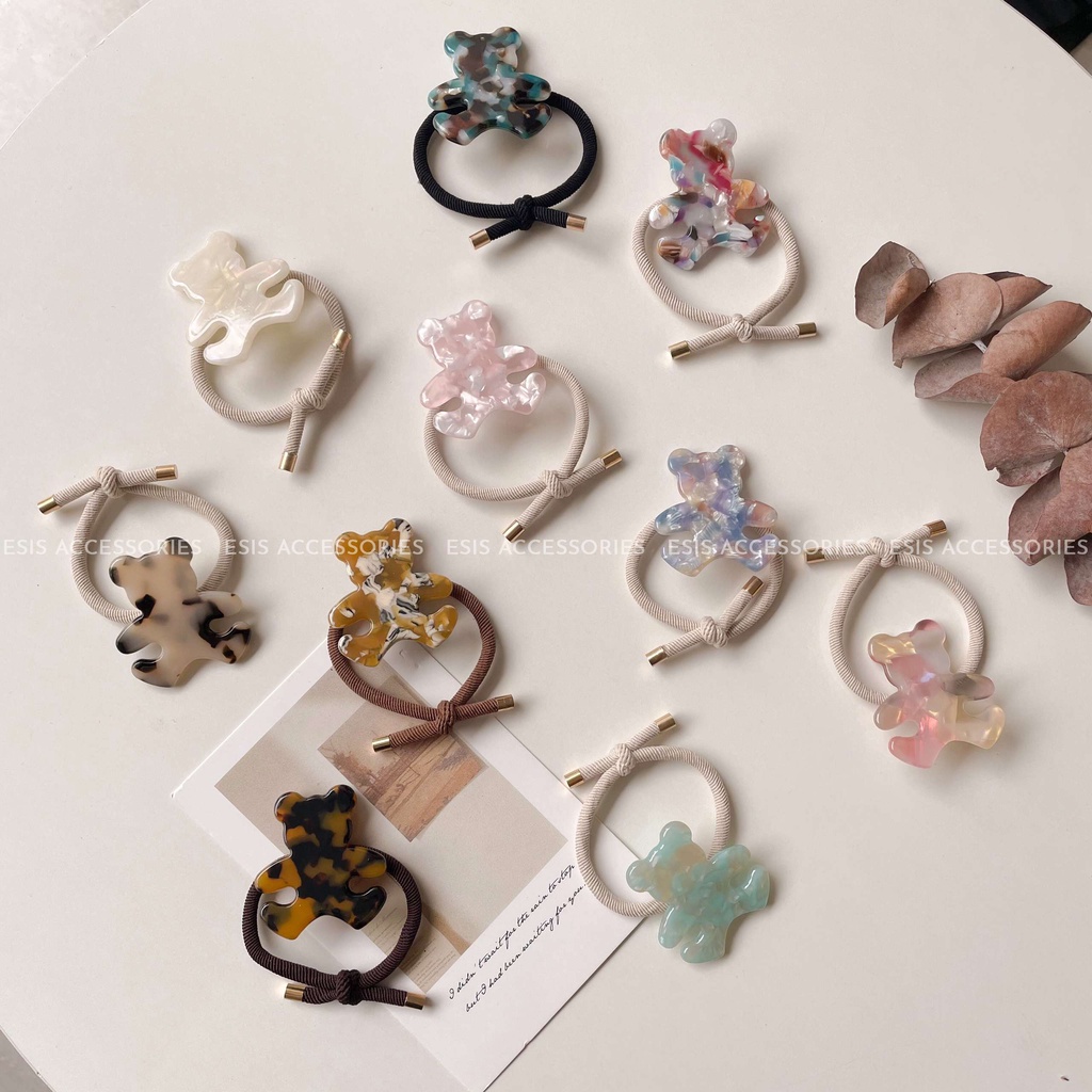 [COT06] Dây Buộc Tóc, Cột Tóc Charm Gấu Granite Hàn Quốc ESIS ACCESSORIES