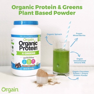 Bột Đạm/Protein hữu cơ bổ sung thực phẩm xanh Ogain, Orgain Organic Protein & Greens 882g