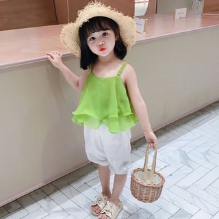 Set 2 dây voan lụa quần lửng cho bé cực xinh