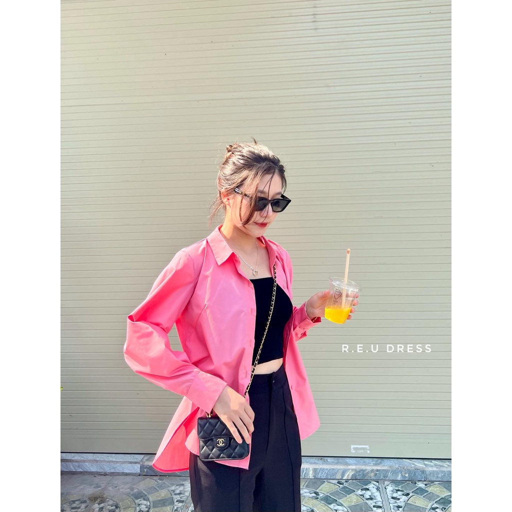 [Mã SKAMFSW175 giảm 10K đơn 50K] Áo sơ mi thô đuôi tôm - Màu trơn | BigBuy360 - bigbuy360.vn