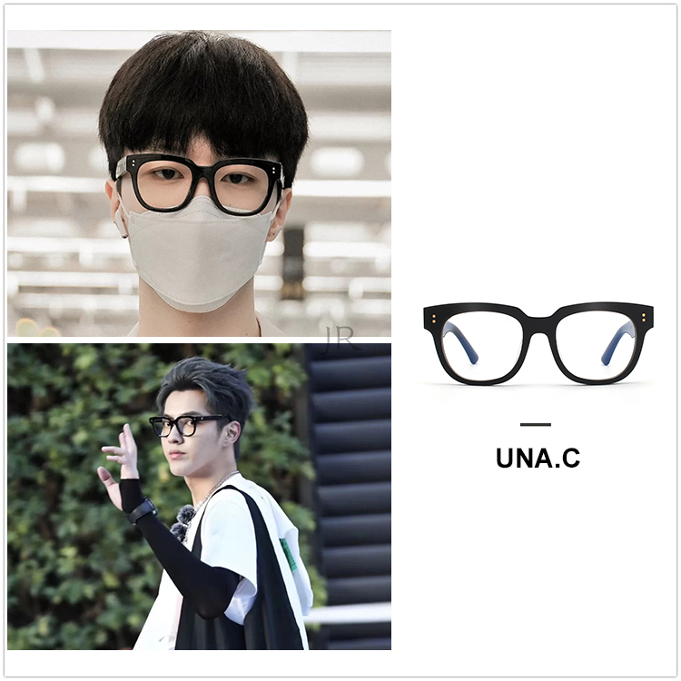Kris WU Collaboration Kính Đeo Mắt GM Gọng Đen Hình Trái Lê Thương Hiệu Nổi Tiếng Unac