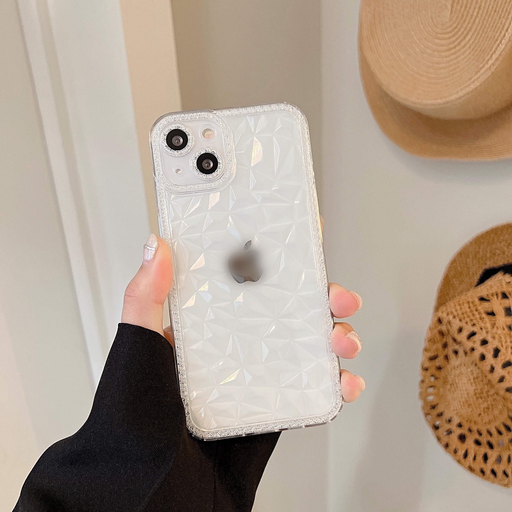 Ốp Điện Thoại Trong Suốt Họa Tiết Gạch Đá Cho iPhone13Pro iPhone12Pro iPhonexsmax iPhone13 12Promax iPhone13