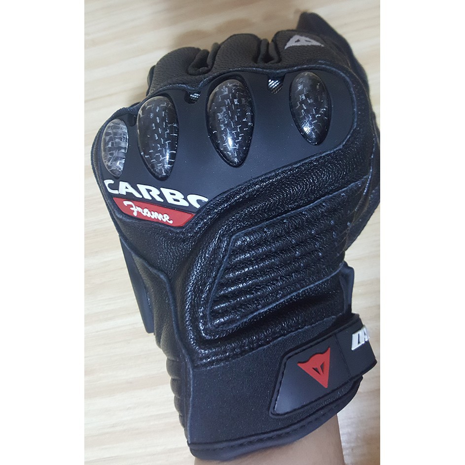 Găng Tay Chạy Xe Đạp Thiết Kế Hình Dainese Màu Trắng Đen 2018