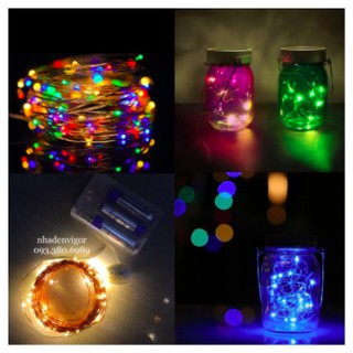 ĐÈN ĐOM ĐÓM 10M PIN (Vàng/Trắng/Lá/Dương/Hồng/Đủ màu)