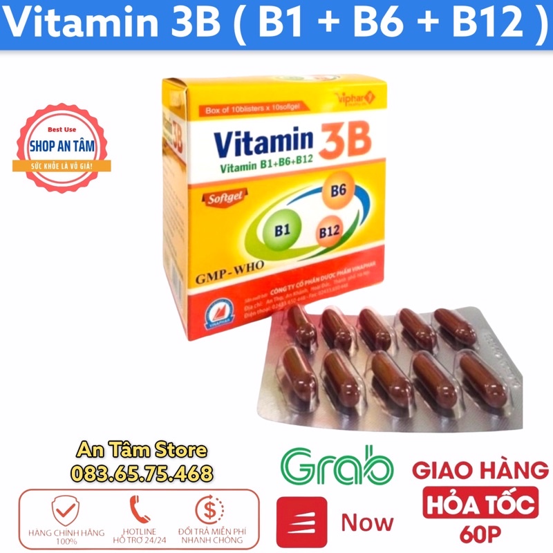 Viên uống Vitamin 3B B1-B6-B12 (hộp 100 viên)