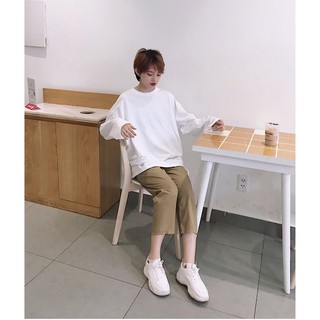 Áo Tay Dài LONG SLEEVE BASIC Màu Trắng Unisex