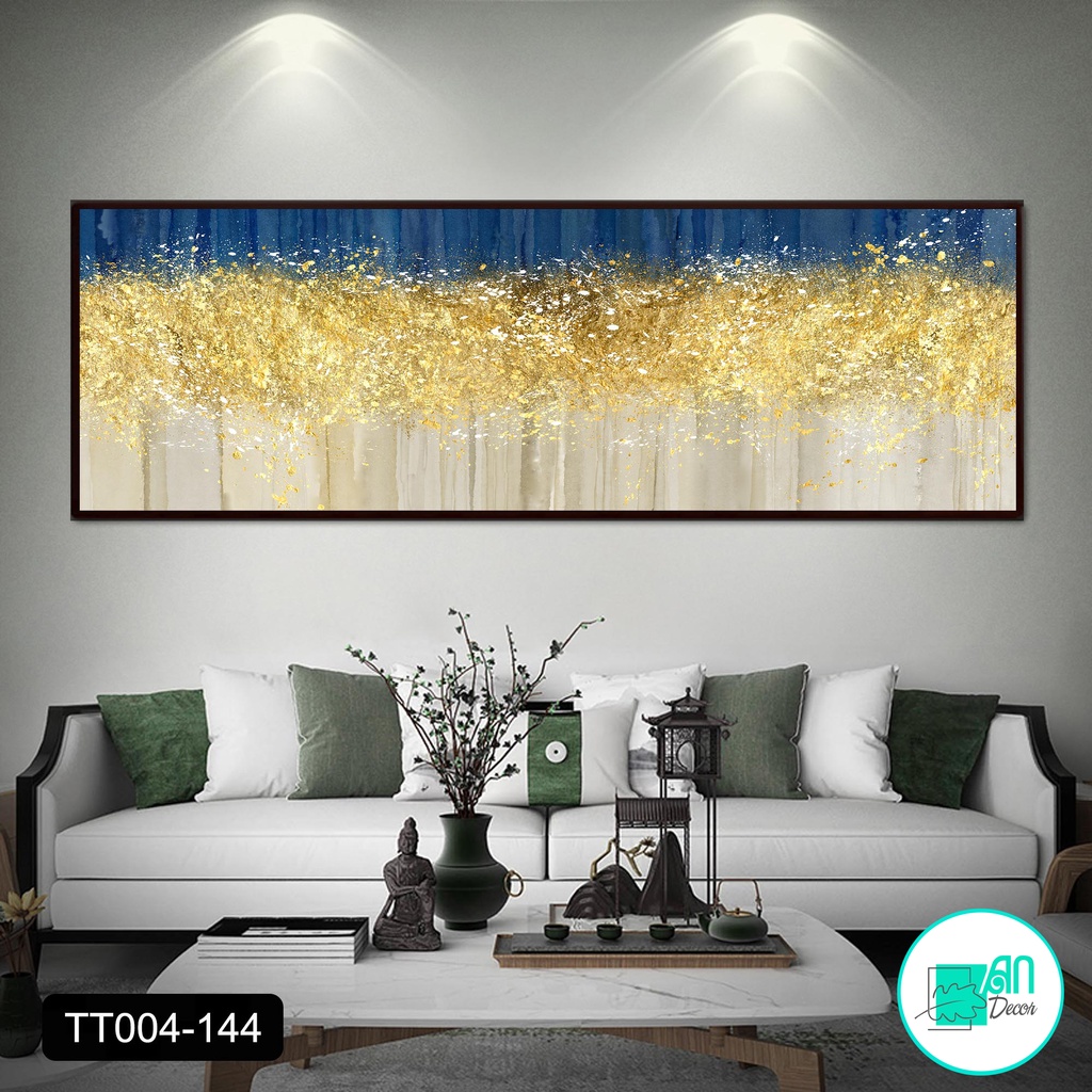 Tranh canvas treo tường rừng cây lá vàng nghệ thuật khổ ngang TT144 - 120 x 40 cm