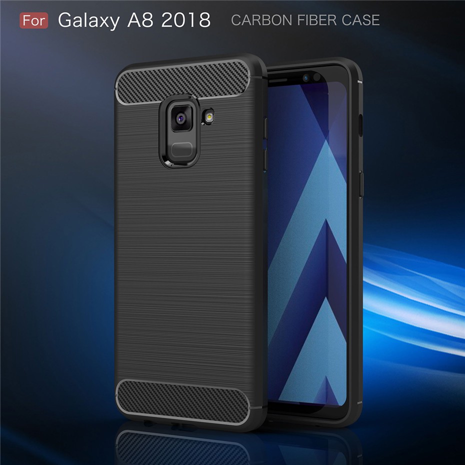 Ốp điện thoại TPU mềm Silicone thiết kế cạnh viền carbon cho Samsung Galaxy A8 2018 A6 A8+ a7 2018 A530F A9 2018