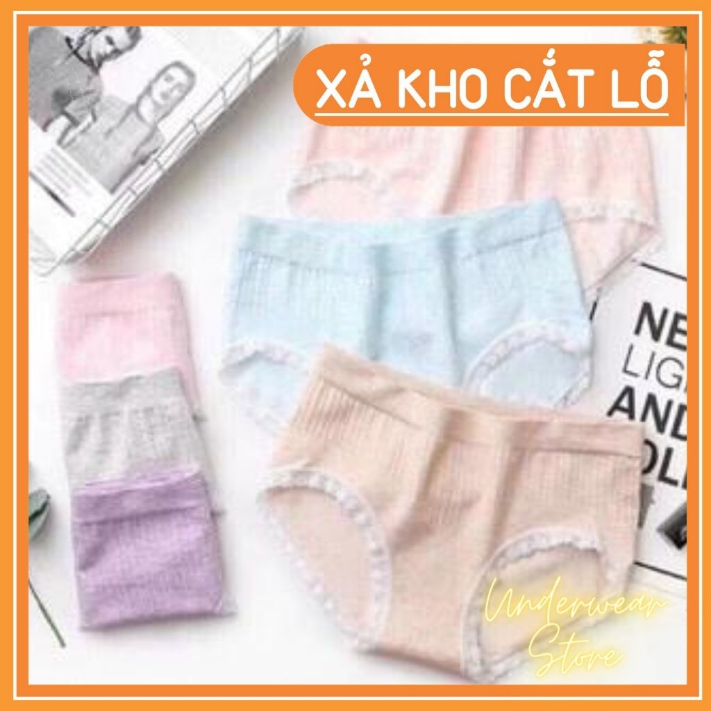 [ Hàng Loại 1] Hộp 5 Quần Lót Cotton Gân Tăm Xuất Nhật Co Giãn 4 Chiều Đóng Hộp Sịn Xò