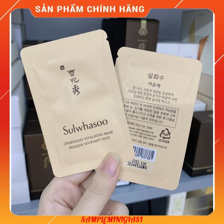 Gói mặt nạ ngủ dưỡng ẩm làm trắng Sulwhasoo Overnight Vitalizing Mask Masque Vivifant Nuit