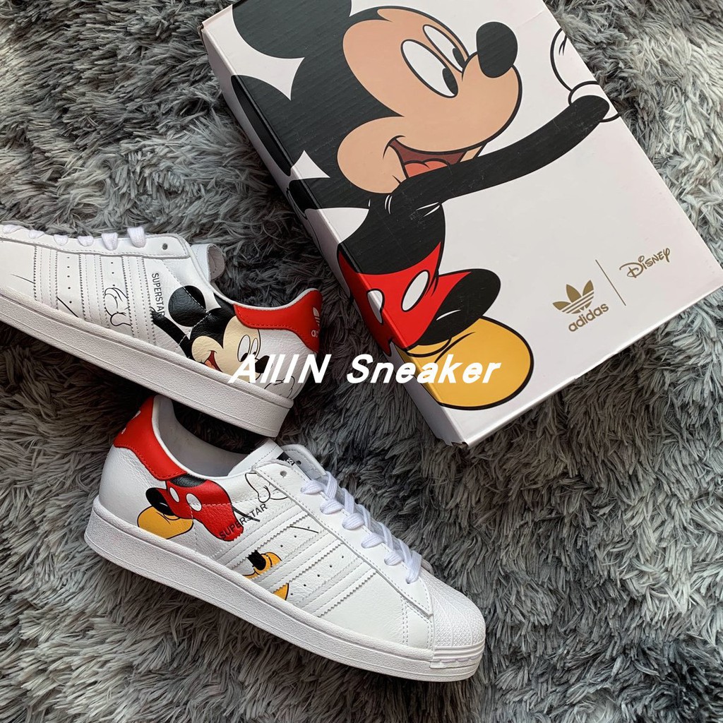 [Adidas giày]Giày thể thao Adidas  SuperStar Super Star Disney họa tiết chuột mickey kích thước 36-4 ?