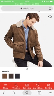 Áo da lộn nam uniqlo