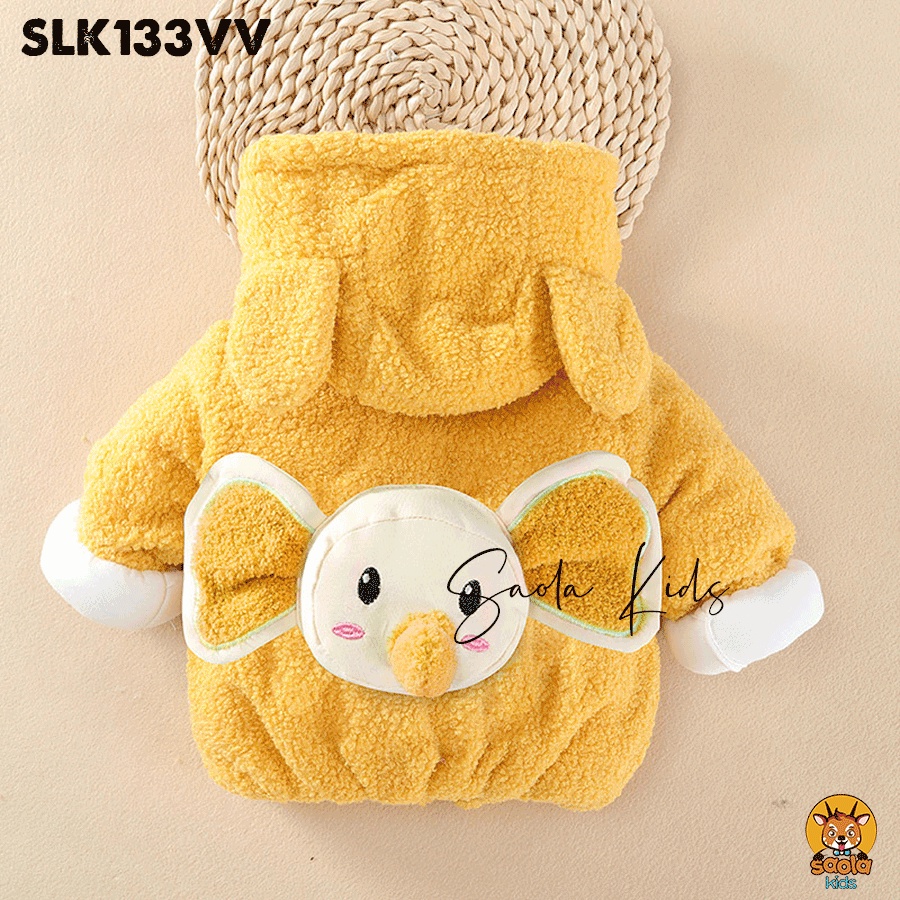 Áo khoác trần bông họa tiết động vật đáng yêu cho bé trai, bé gái nhà Saola Kids - SLK133