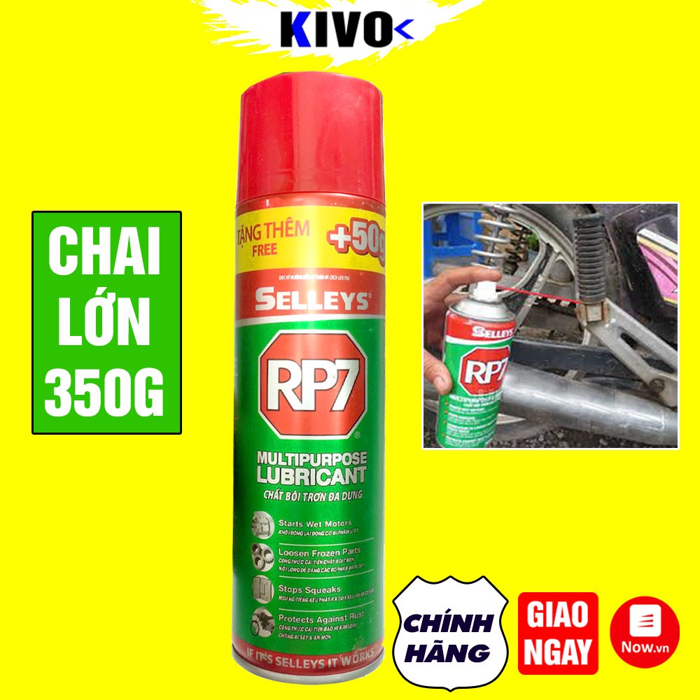 Chai Xịt Chống Rỉ Sét Selleys RP7 350g (493ml) - Bình Xịt Bôi Trơn Xích Xe Đạp, Động Cơ,Máy May, Quạt...- Vệ Sinh Sên Xe