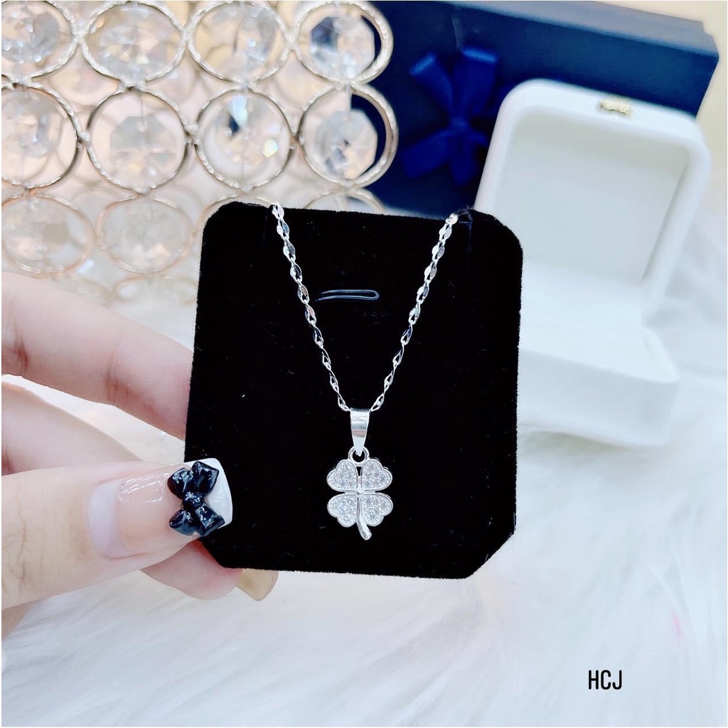 Dây chuyền nữ bạc ta mặt cỏ bốn lá sáng đẹp - Kho sỉ bạc Nhất Linh