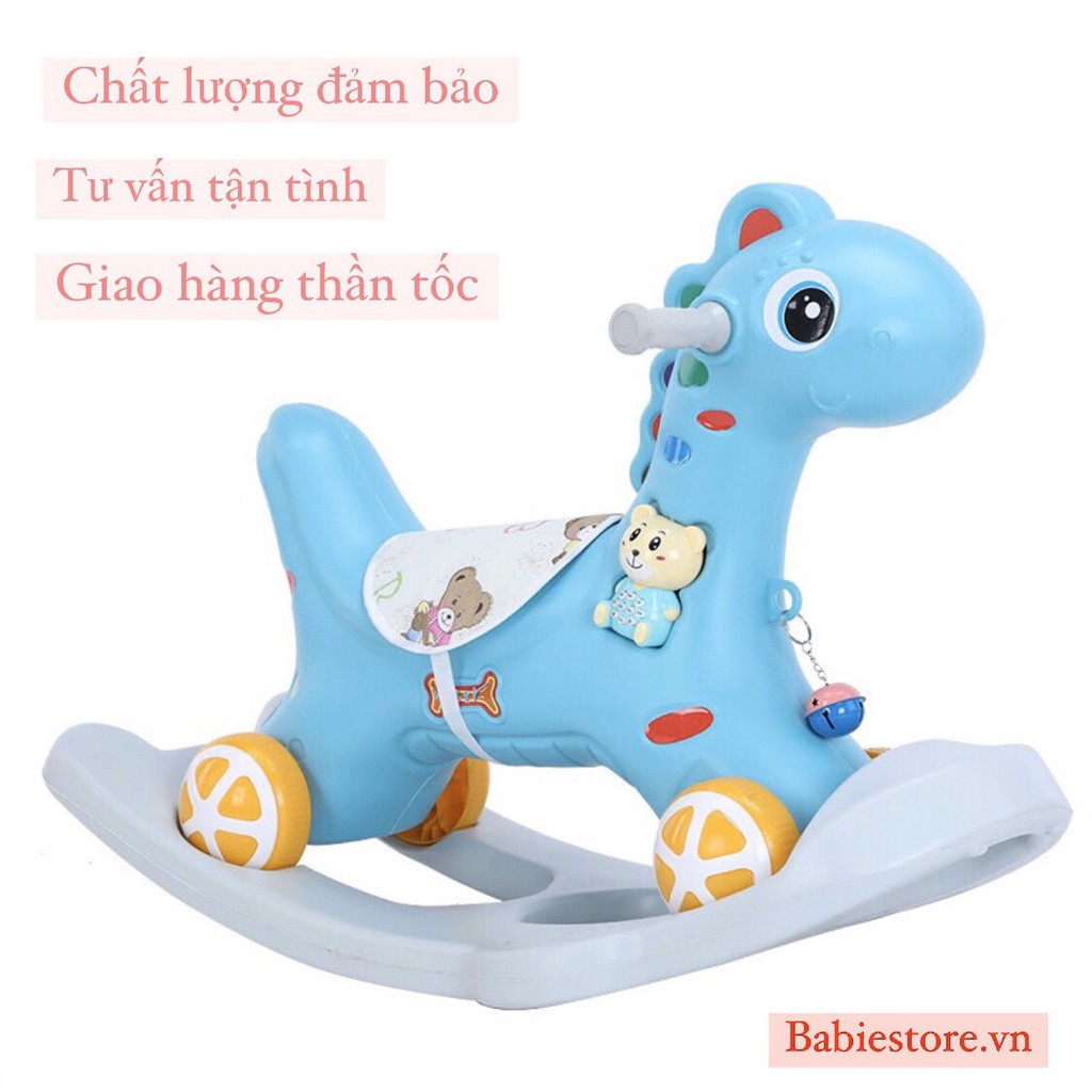 Ngựa Bập Bênh Cho Bé Yêu, Xe Chòi Chân 2 in 1 Có Nhạc Siêu Dễ Thương - B_KSHOP