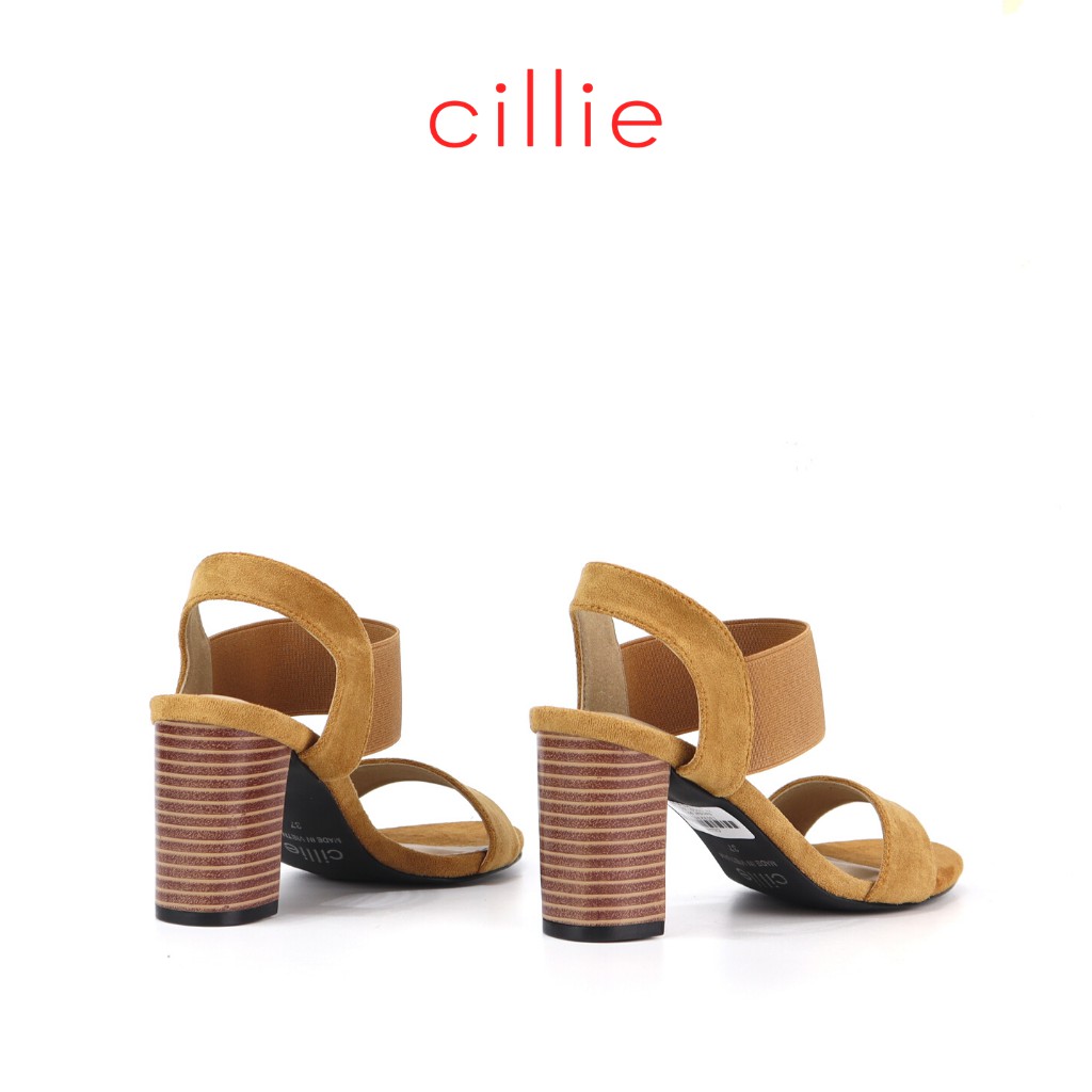 Giày sandal nữ quai ngang basic phối  mới lạ thời trang gót trụ 7cm đi làm đi chơi dạo phố Cillie 1010