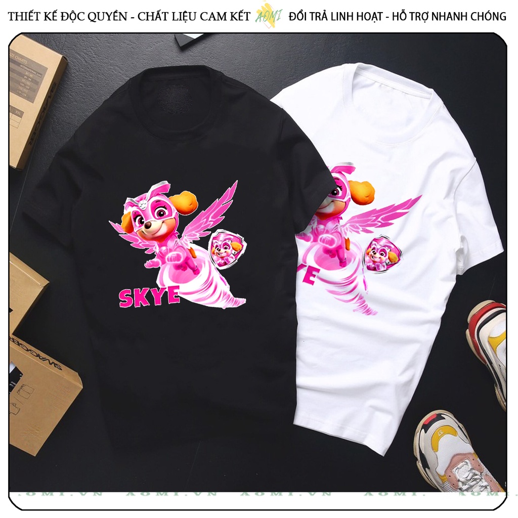 ÁO THUN Đội Chó Cứu Hộ Paw Patrol UNISEX PHÔNG ĐEN TAY NGẮN NAM NỮ GIA ĐÌNH CẶP ĐÔI SIZE TRẺ EM BÉ TRAI GÁI AOMIVN