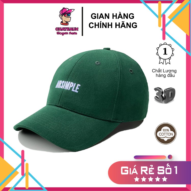 Nón lưỡi trai MrSimple logo thêu đội cực ngầu dành cho các bạn nam nữ