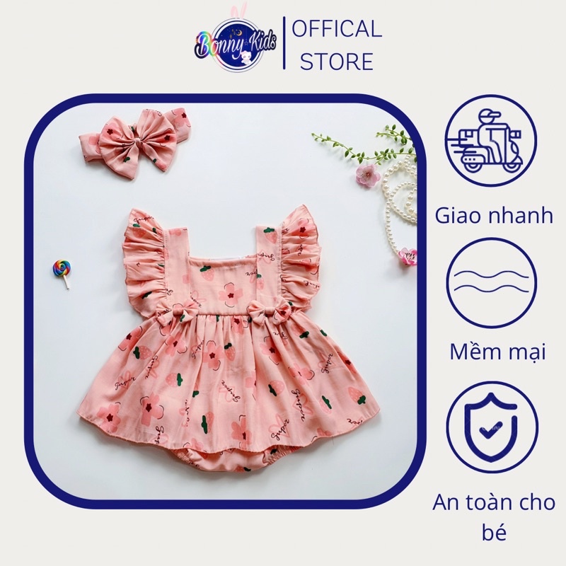 Body Váy Hồng Cánh Tiên Cho Bé Gái Sơ Sinh 0-12 Tháng Kèm Turban, Bodysuit Thiết Kế, Quà Đầy Tháng, Đầm Thôi Nôi