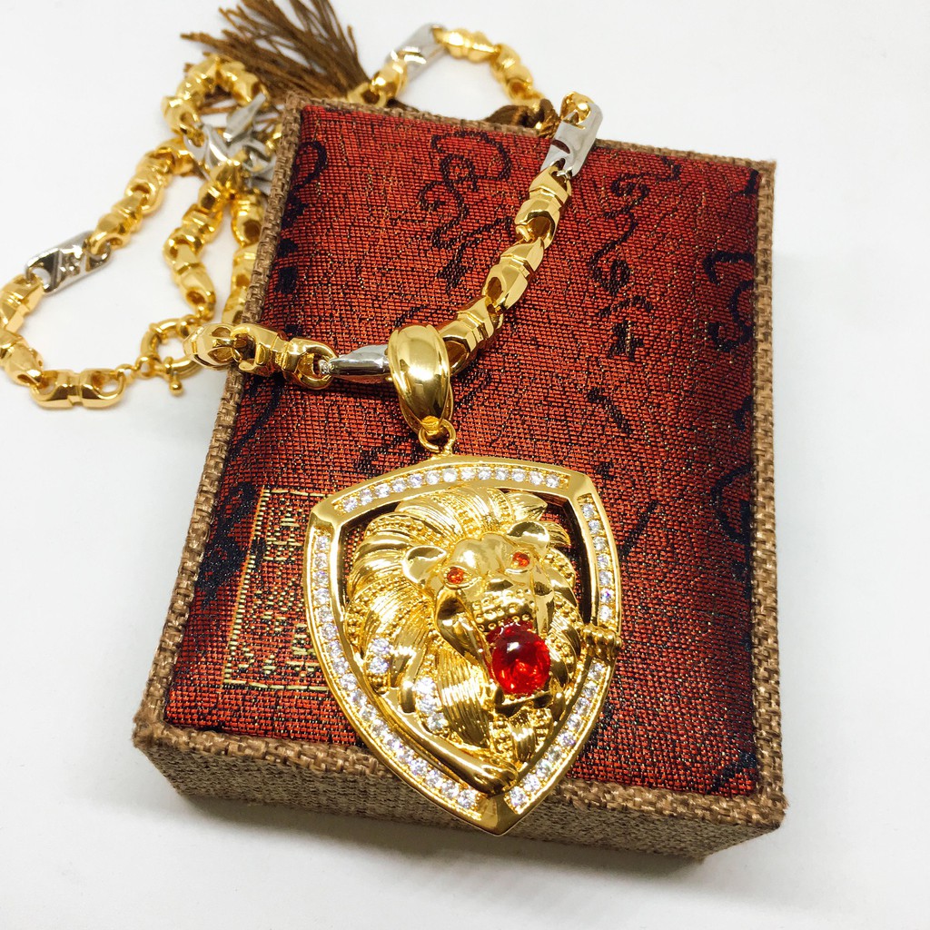 Dây Chuyền Nam Vip Bạc Thái Mạ Vàng, Vòng Cổ Nam Phong Cách | Jewelry Bảo Tín LNMS02 (dây và mặt) ( Màu Vàng)