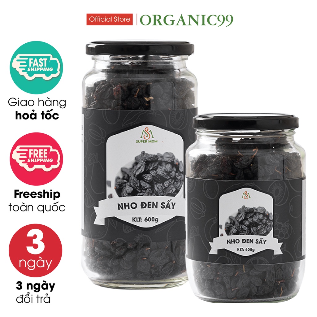 Nho đen hữu cơ sấy dẻo không đường ăn vặt mẹ bầu/ ăn vặt ăn kiêng healthy lành mạnh giảm cân