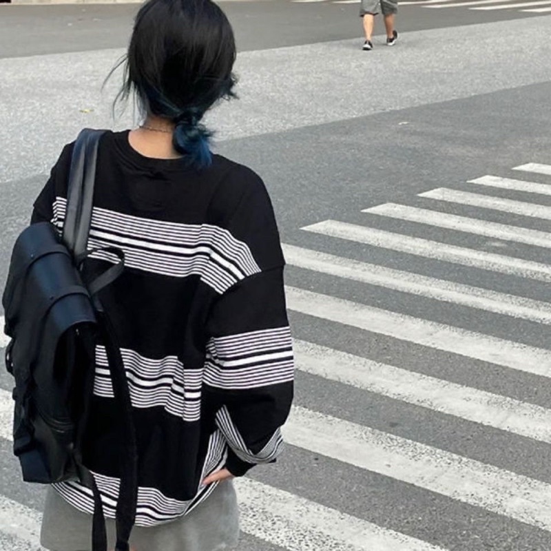 Áo sweater kẻ sọc ulzzang phong cách retro