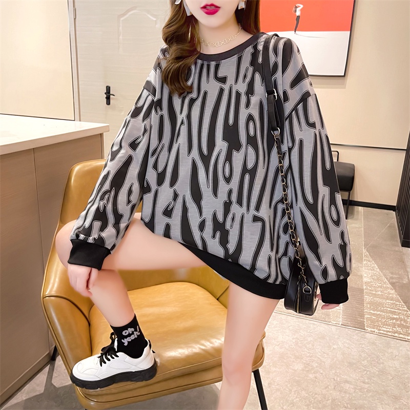 NRVP Áo Thun Nữ Dài Tay Dáng Rộng Thời Trang Hàn Quốc