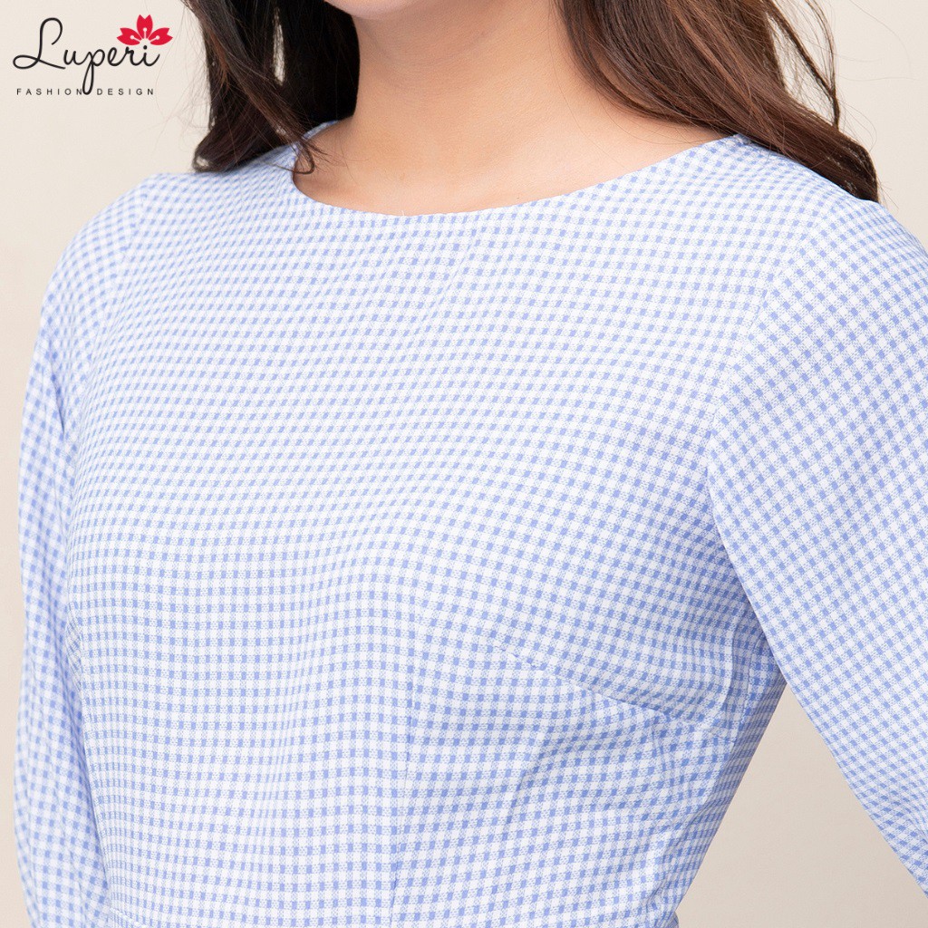 Áo Sơ Mi Nữ Kiểu Tay Lửng Có Bo Eo LUPERI LFSM1181 Chất Liệu Tơ Sống Cao Cấp Cho Nữ Công Sở