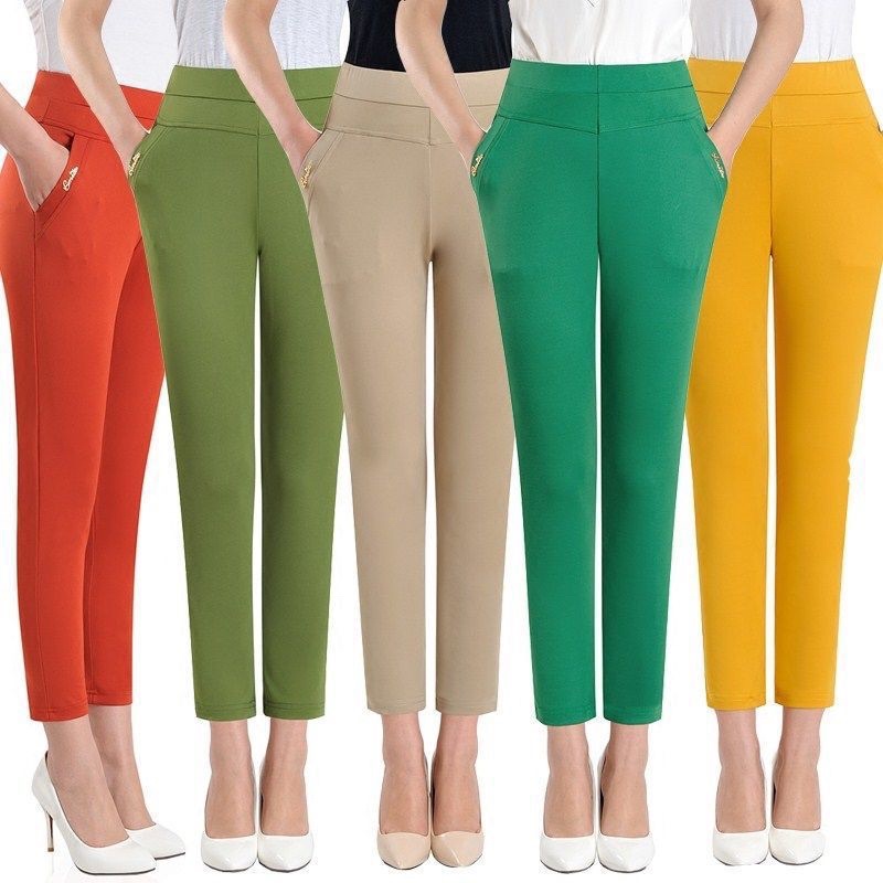 Quần tây kiểu dáng công sở chất vải cát hàn cotton co dãn