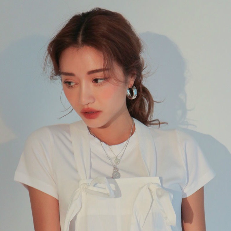 Khuyên tai tròn titan bản to bông tai titan 2 màu vàng bạc BT23