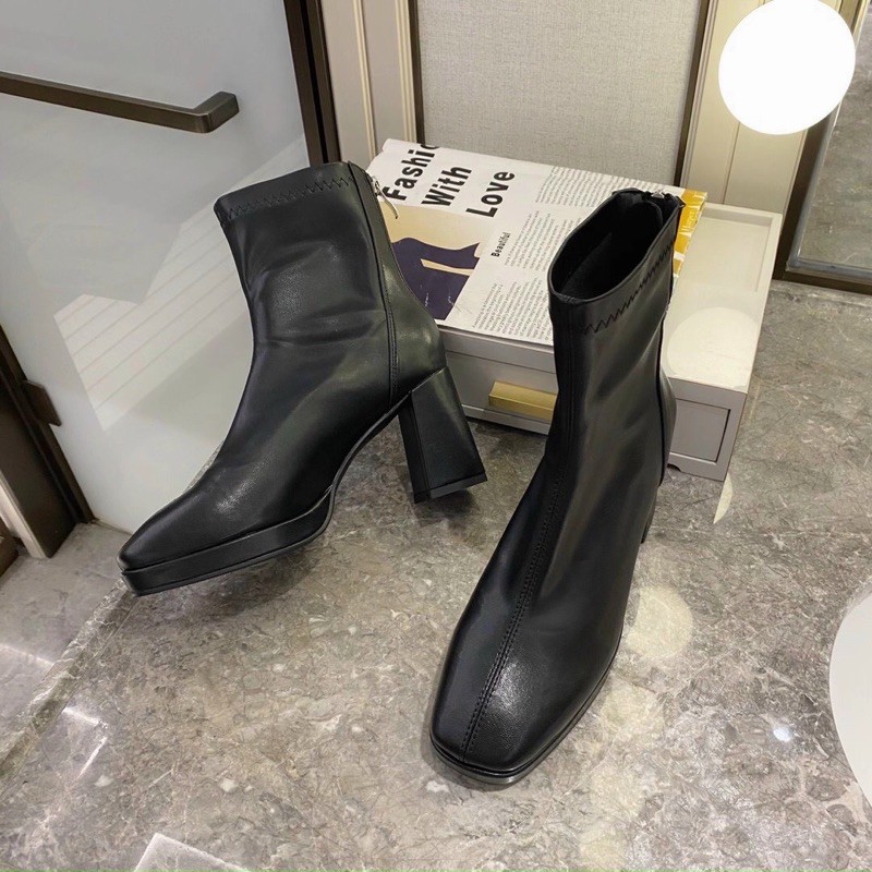 Boot độn đế da trơn fullbox