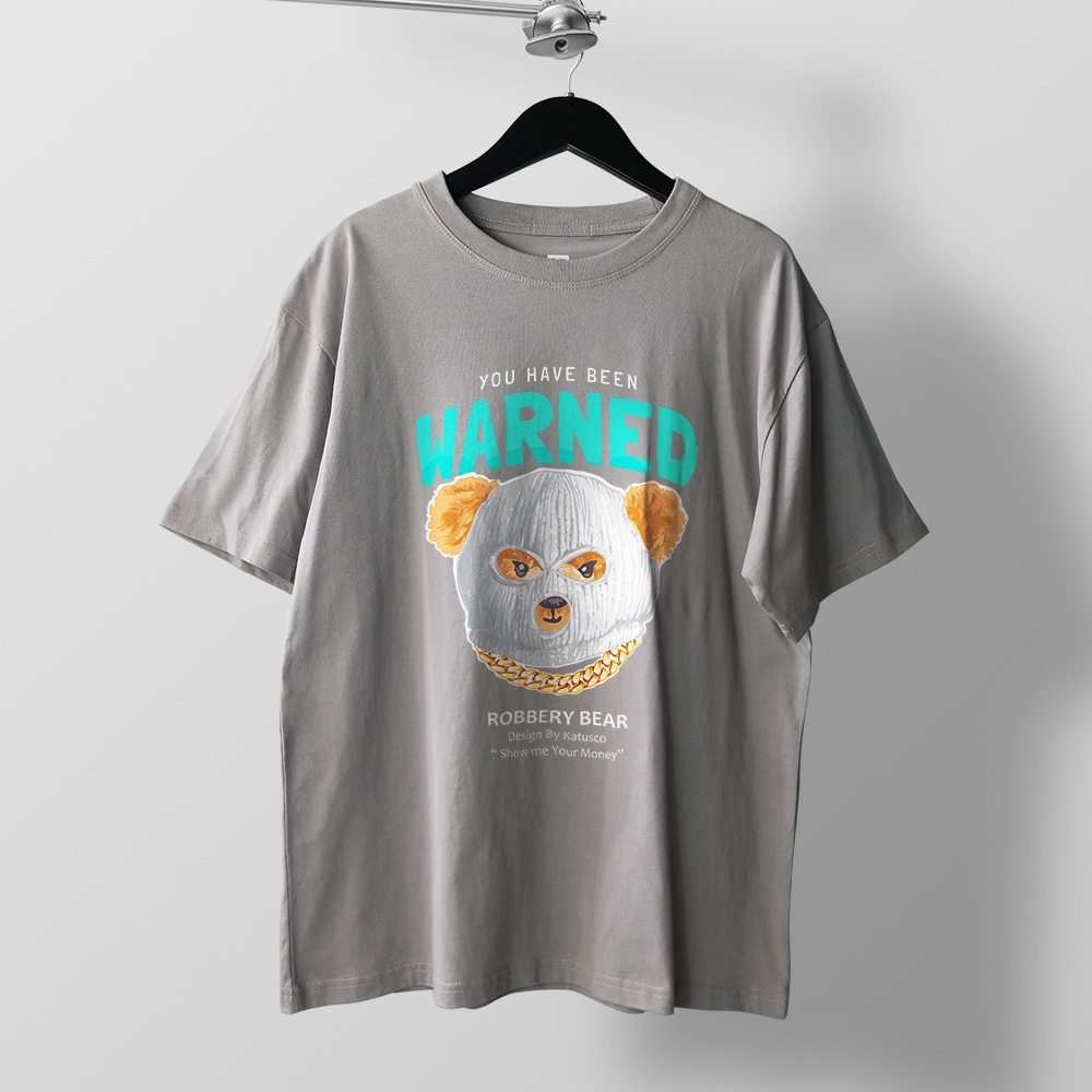 Áo Thun Oversize Nữ Robbery Bear KATUSCO T2034, Vải Cotton 100%, Trẻ Trung, Cá Tính