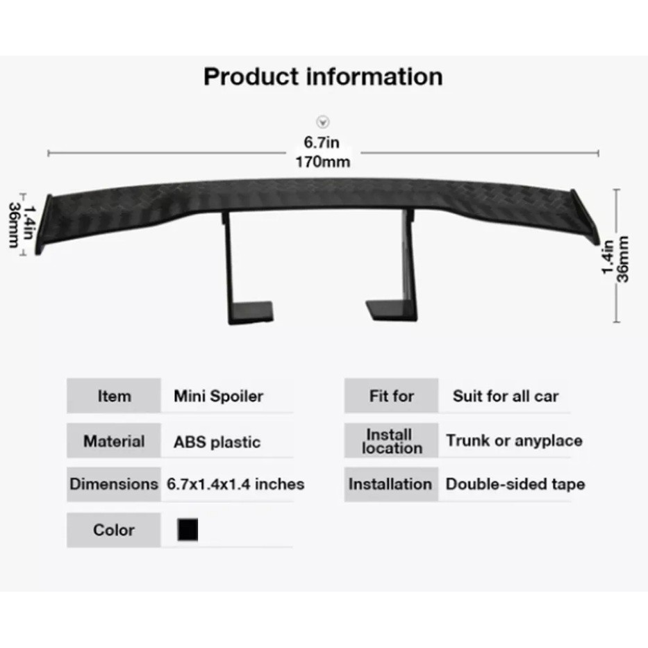 Canh gió body giả carbon cho xe điều khiển 1/10