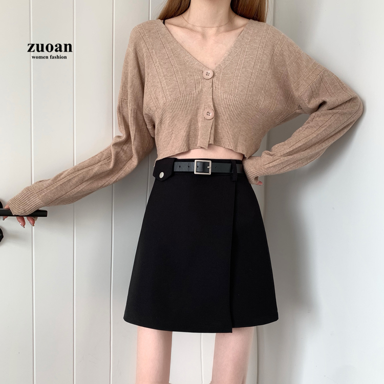 SUXI Chân Váy Nữ Lưng Cao Dáng Chữ A Thời Trang Cá Tính