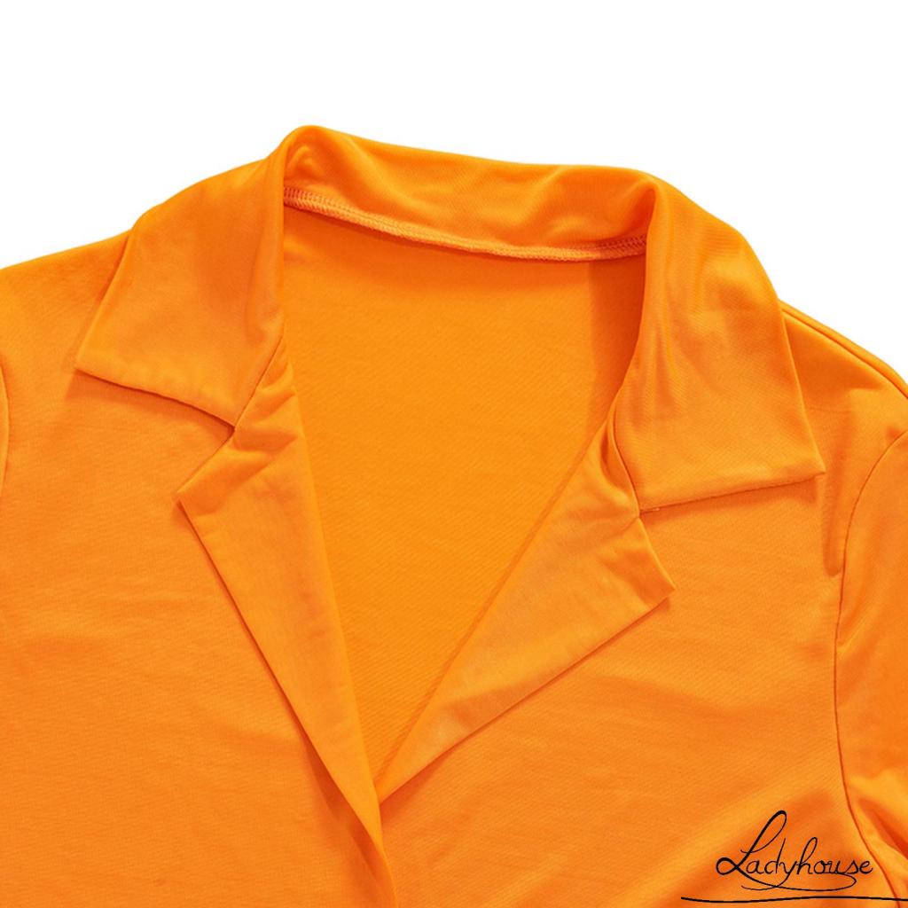 Set Áo Thun Tay Dài Màu Trơn Phối Nút Và Chân Váy Ngắn Ôm Dáng Thời Trang Cho Nữ