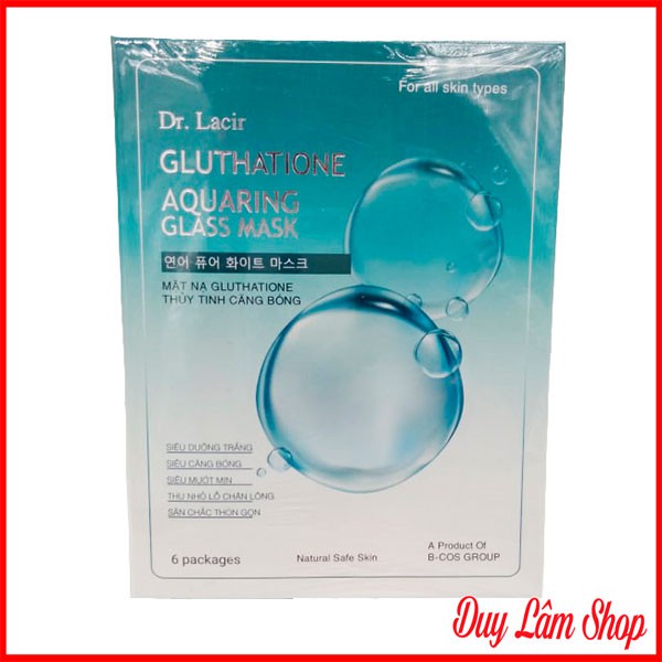 Mặt nạ GLUTATHIONE thủy tinh căng bóng – Dr. Lacir 6 miếng