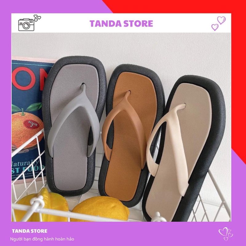 Dép xỏ ngón nữ sandal quai chéo đi biển đi học TANDA XN002