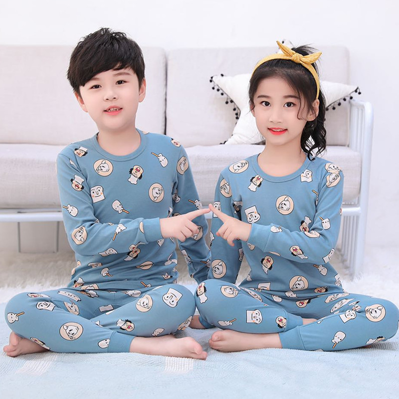 Bộ Đồ Ngủ Cotton In Hoạt Hình Dễ Thương Cho Bé Từ 3-11 Tuổi Size 100-150