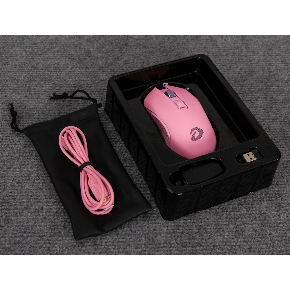 Chuột không dây Gaming DAREU EM905 PRO PINK (LED RGB, BRAVO sensor)-Bảo hành 24 T