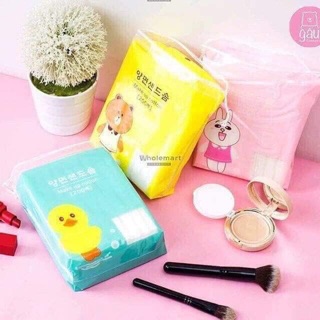 Bông tẩy trang gấu vịt hàn xẻng siêu mềm mịn