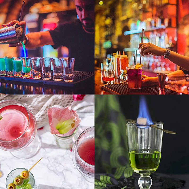 Set 2 Muỗng Ăn Cocktail Bằng Thép Không Gỉ Absinthe Phong Cách Gothic