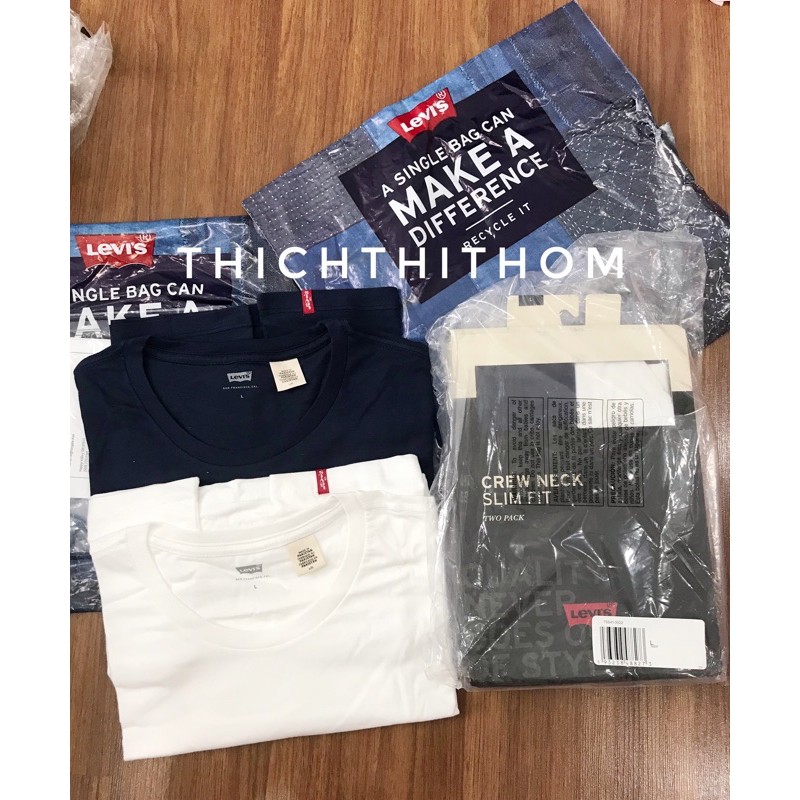 [CÓ BILL] Set 2 Áo Phông Trơn Nam Levi’s Chính Hãng - S / L