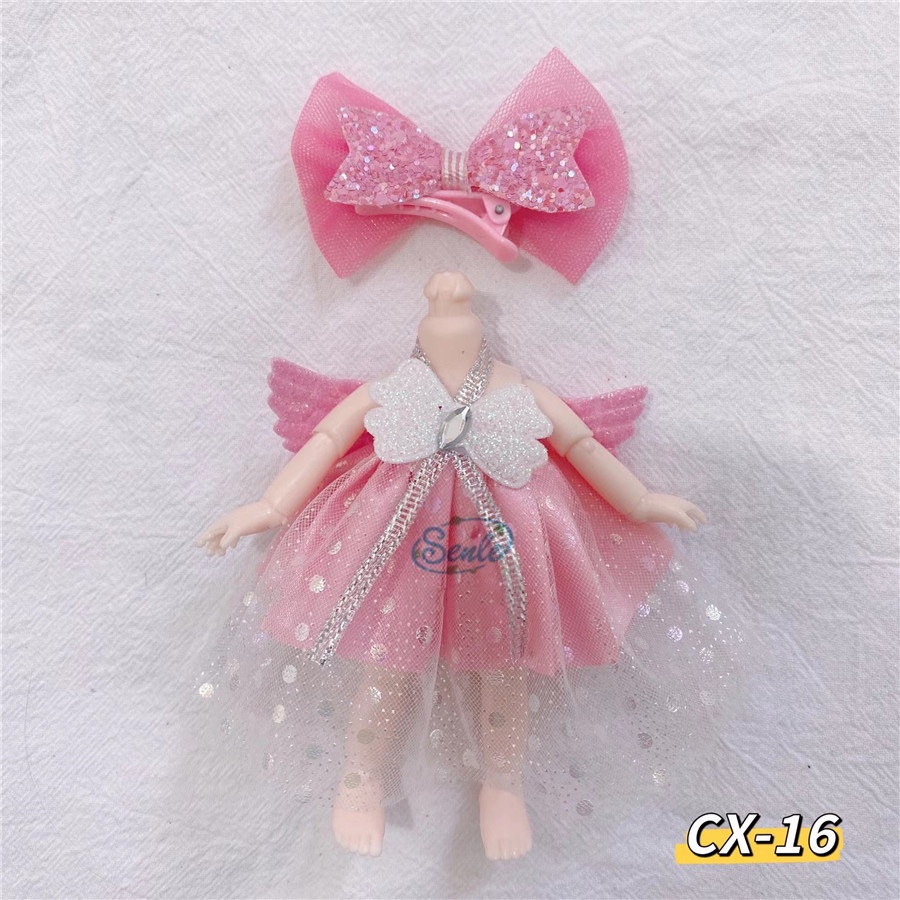 Set đầm búp bê BJD OB11 cỡ 16cm tỉ lệ 1/12 thích hợp làm quà tặng cho bé gái